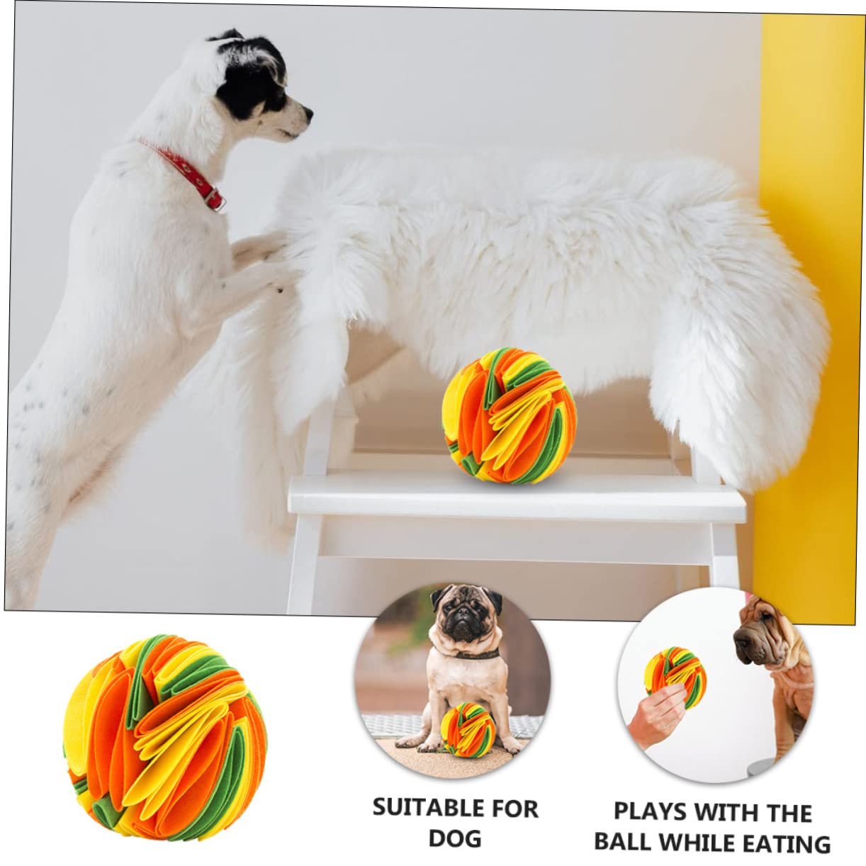 FRCOLOR 2 Bolas de olfateo para Perros, Juguetes para Masticar para Perros, Juguetes para Comida para Mascotas, comederos para Gatos, Juguetes para Mascotas, Juguetes para Mascotas