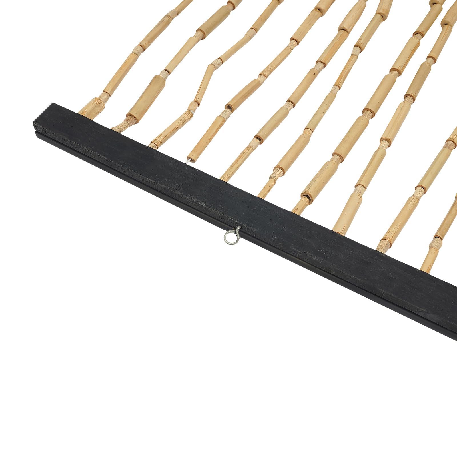 Hanmorbarbi Bambus Türvorhang 90x220cm, Perlenvorhang 31 Perlen Natur