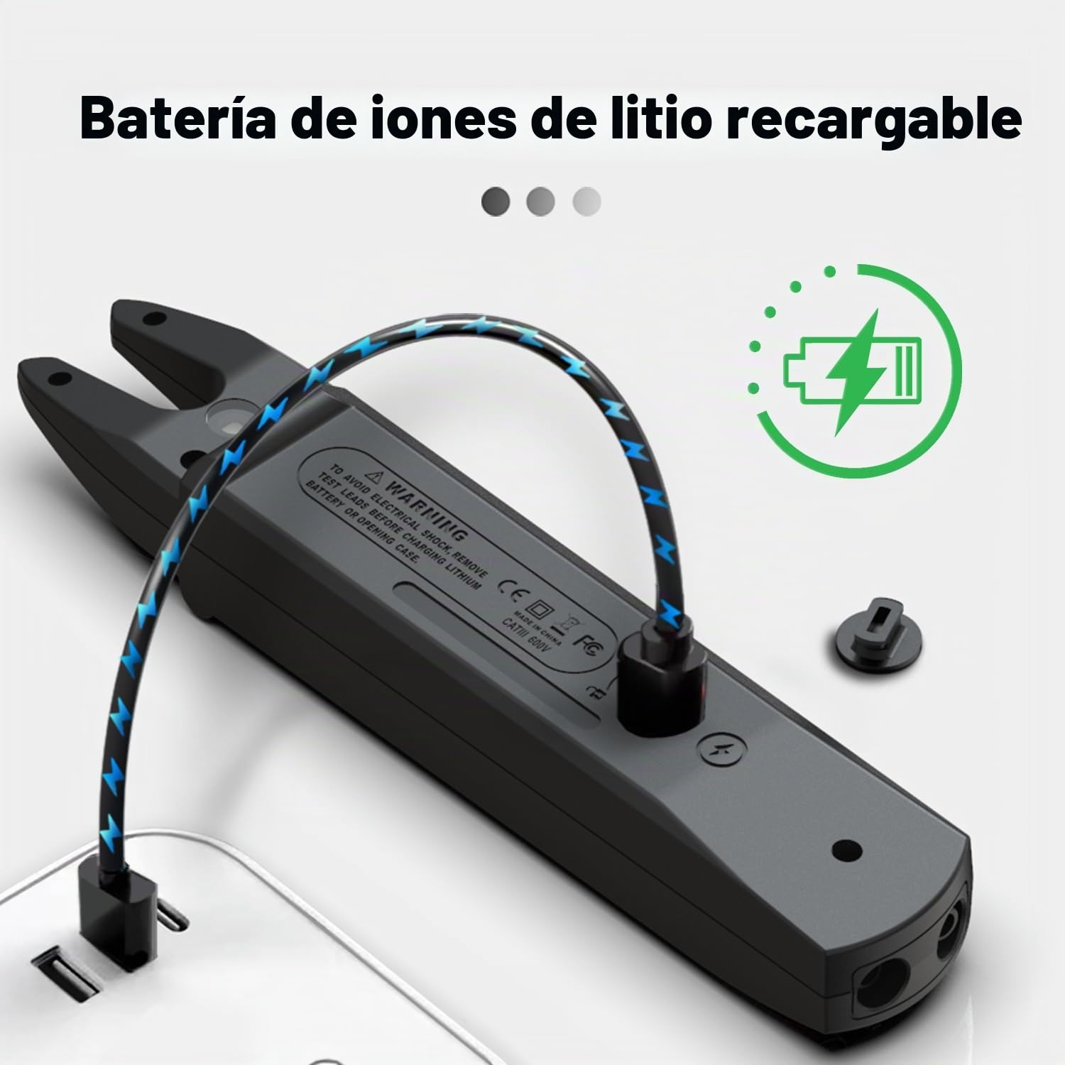 BSIDE U1 Multímetro Digital Inteligente Pinza Amperimétrica Abierta DC AC 6000 Cuentas, Mini y Recargable, Comprobador Automático de Voltaje Corriente Ohm Continuidad, Tester Capacidad Diodo NCV Hz
