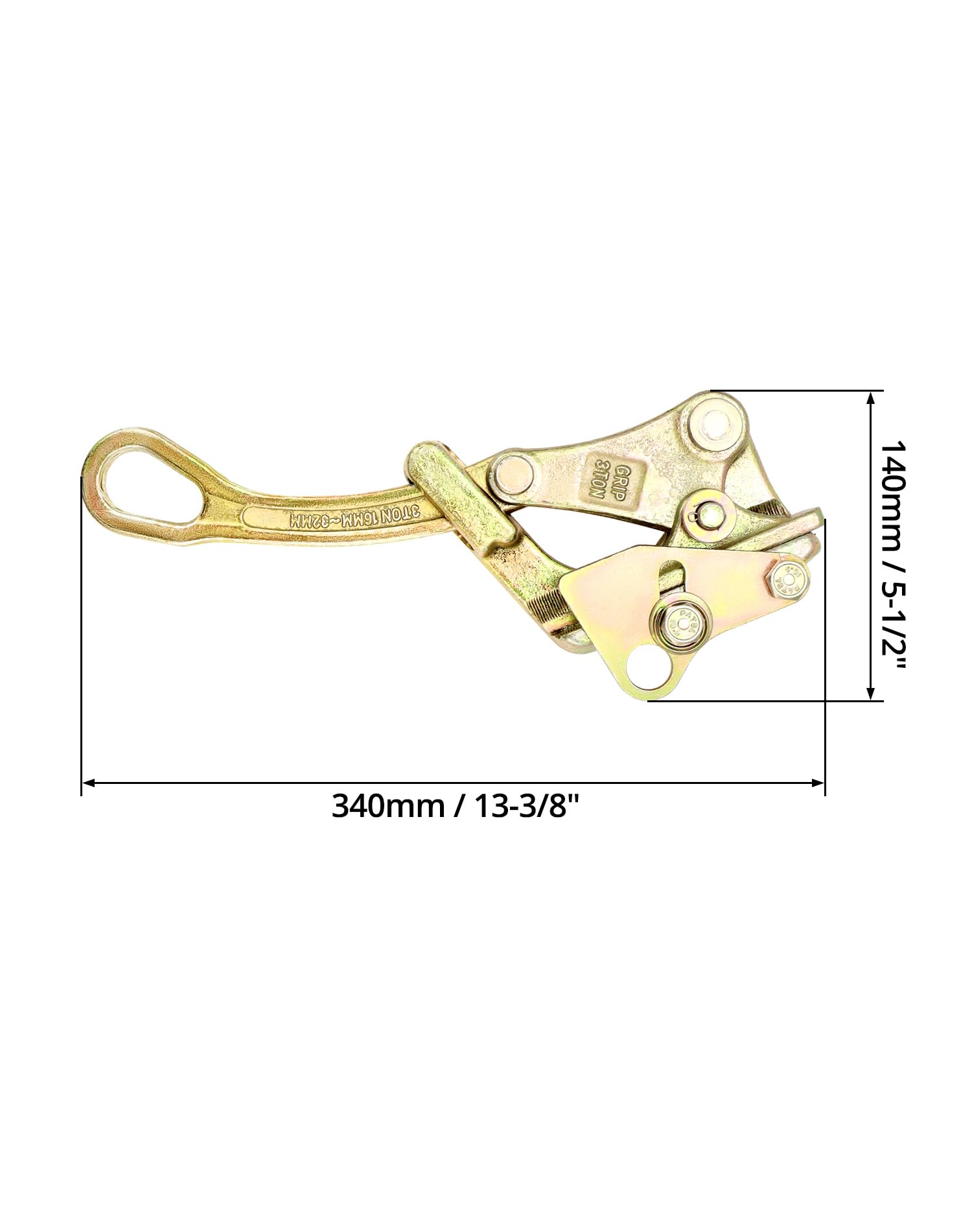 QWORK Agarre de cable 3 T, extractor de mandíbula de cuerda de acero para cuerda de alambre de 0.75 pulgadas, paquete de 2, tirando de 6600 libras