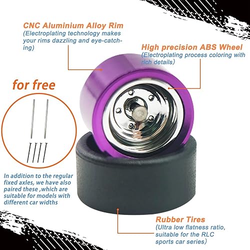 Miniatura 2 de WAVEIST Ruedas de 164 para modelos de coches con radios plateados galvanizados con piezas de repuesto de llantas de metal verde galvanizado para