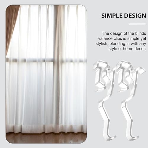 Miniatura 6 de 10 clips de cenefa transparentes para persianas de ventana, agarre seguro, clips de repuesto de plástico versátil para cortinas fáciles de ajustar