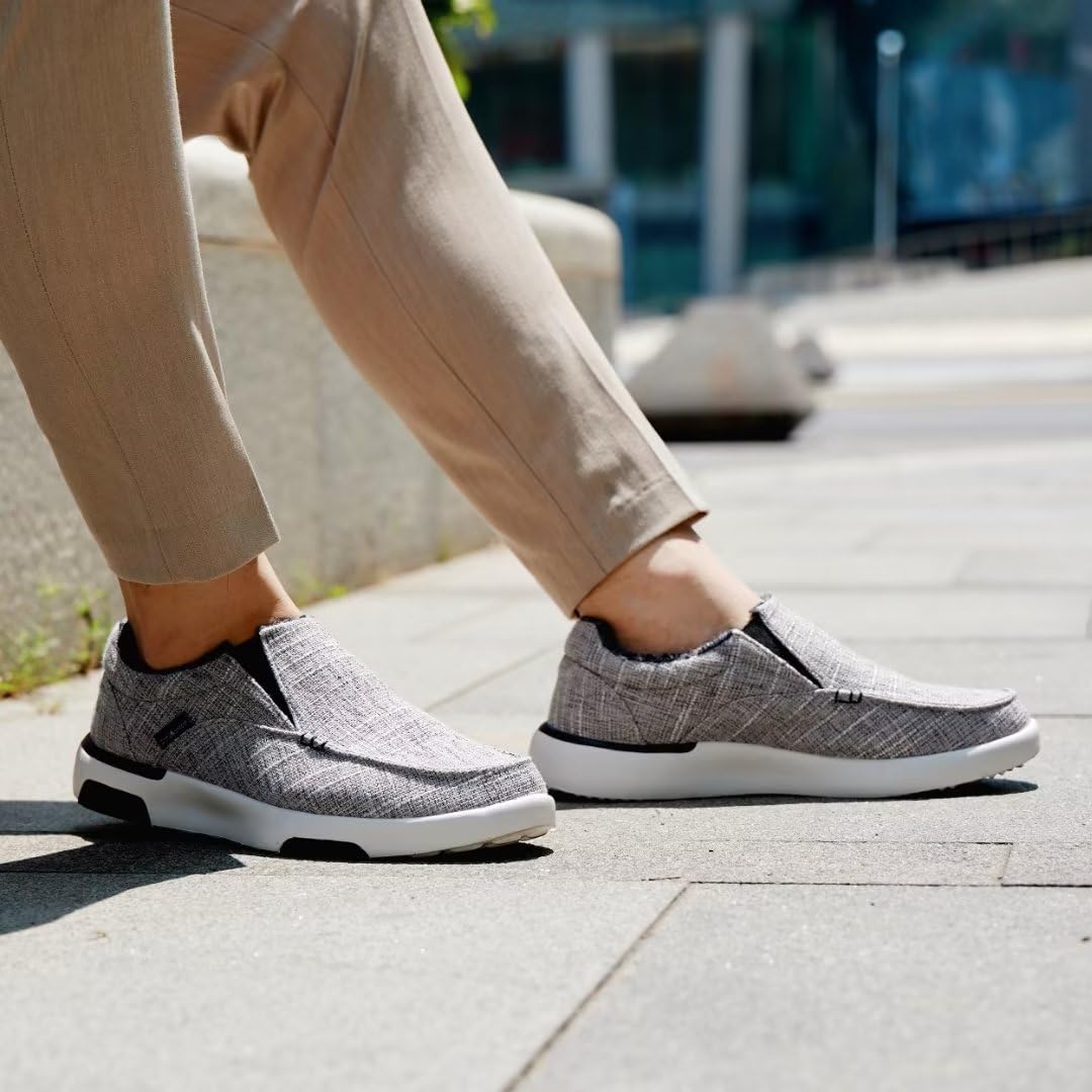 Men's Slip On Loafers, Arch Support Boat Shoes for Plantar