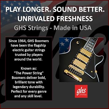 GHS Strings, DYXL Boomers, Nickel Plated Steel Electric Guitar Strings, Legendary Strength, Consistent Intonation, Long Lasting Brightness, Tone & Sustain. Wound 3rd (G), 10-46, XLT Gauge, 10 Pack