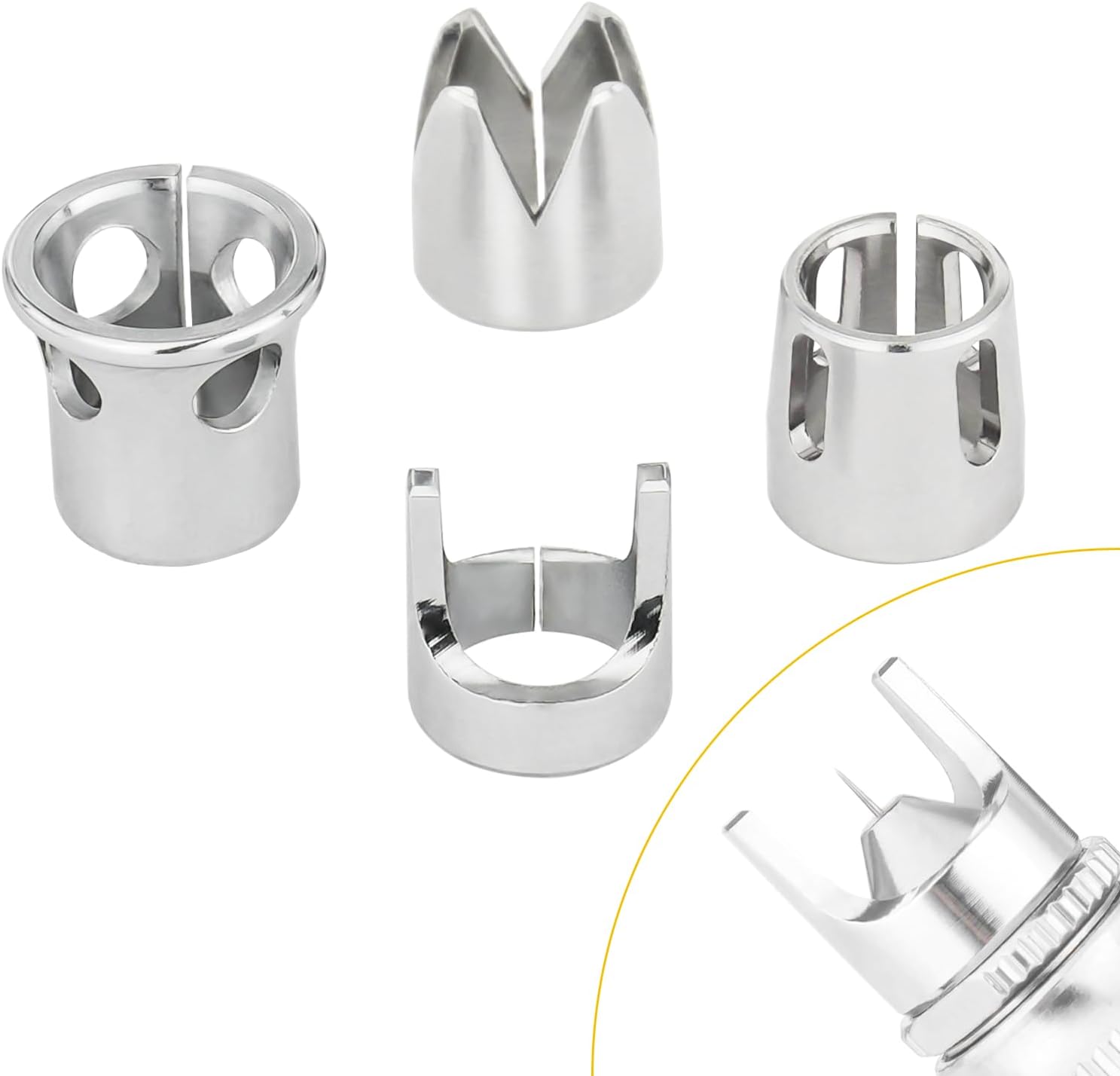 NEOECO Airbrush Cap Set for SJ83 - Includes Fixed Spacing, Outward Diffusion, Hollow Converging, and Crown Spray Caps