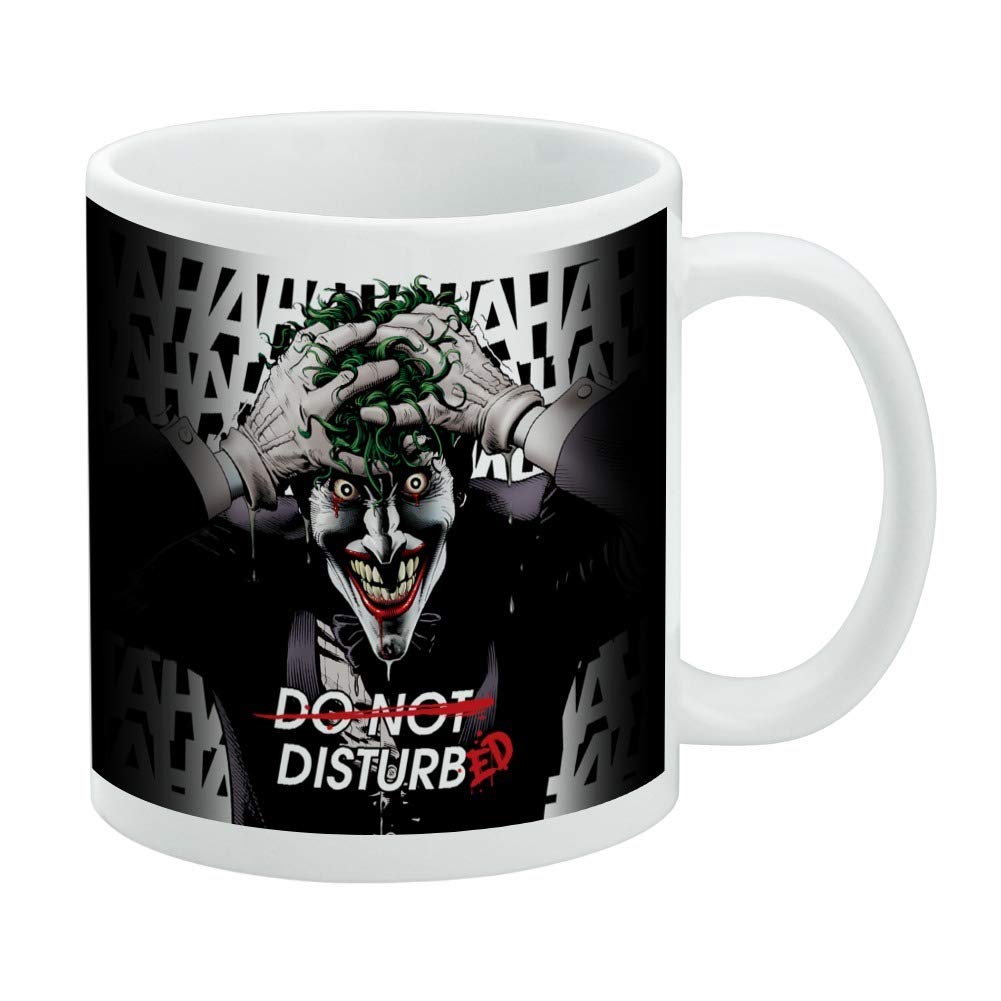 Batman Disturbed Joker Ceramic Coffee Mug, Novelty Gift Mugs for Coffee, Tea and Hot Drinks, 11oz, White