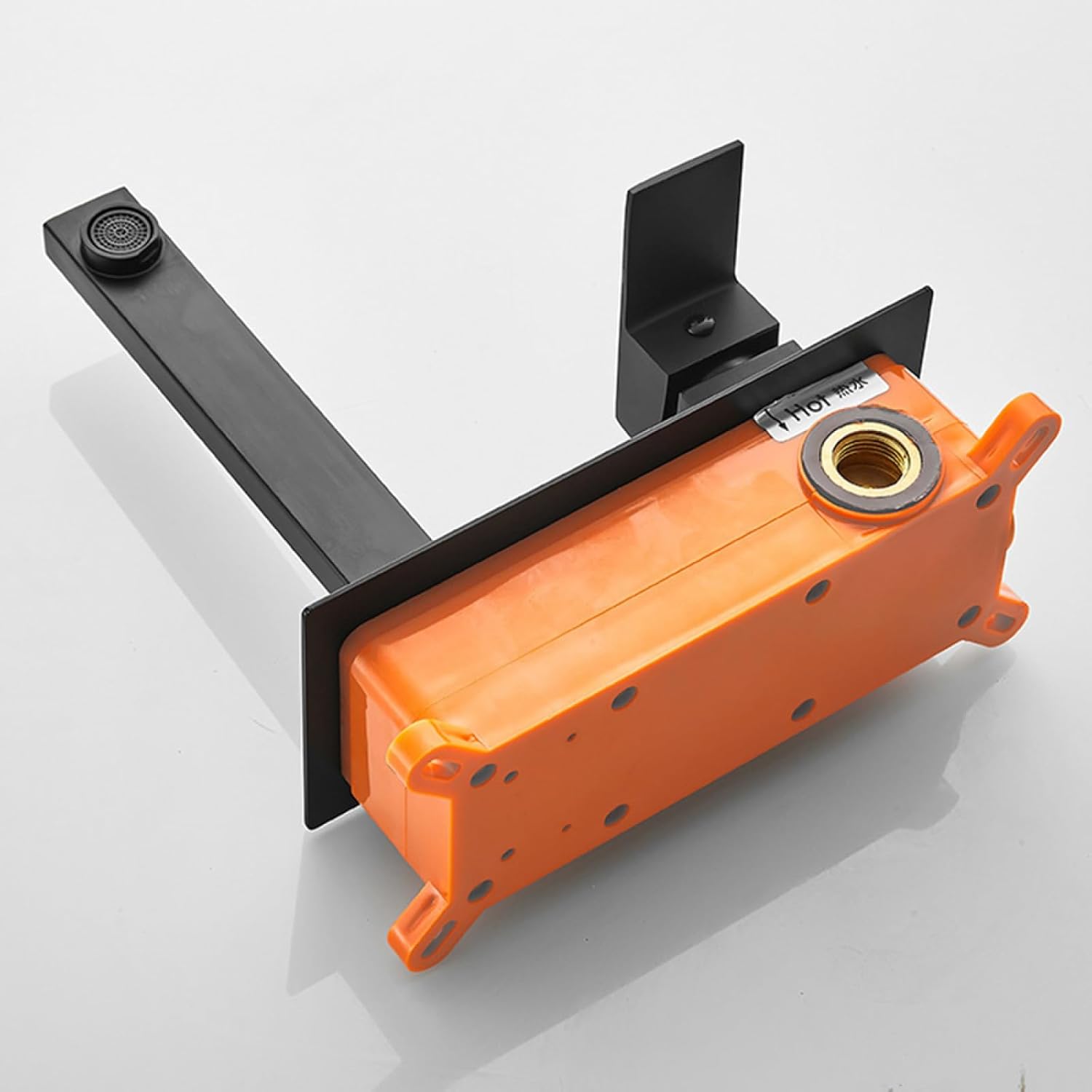 Wall Mount Bathroom Sink Faucet,Single Handle Bathroom Sink Faucet,Wall Mount Faucet Brass Basin Faucet,Double Hole in-Wall Type Cold and Hot Water Faucet,White(Chrome)