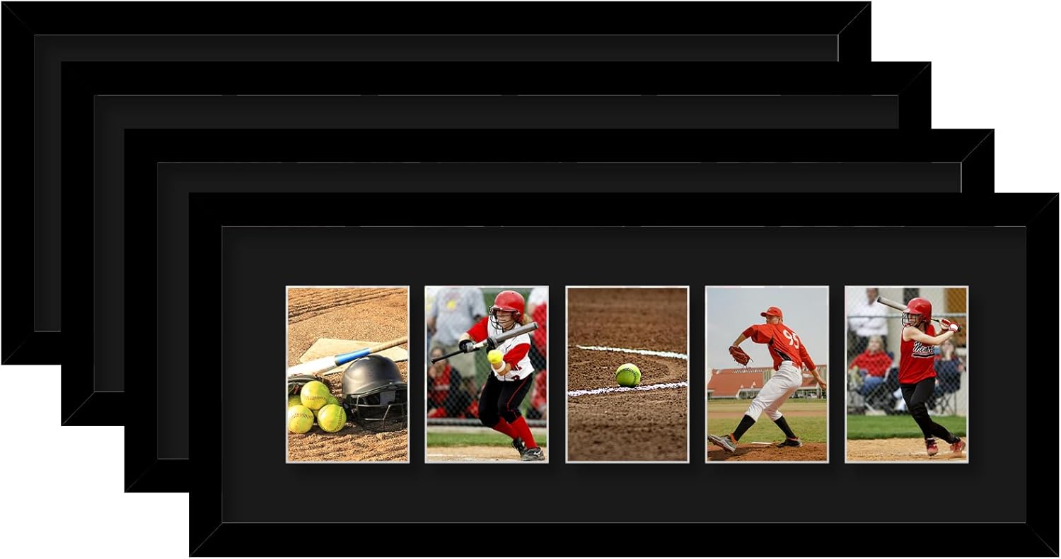 Trading Card Display Frame For 5 Standard Cards, 4 Packs Trading Card Frame For Wall, Card Collector For Sports Baseball Basketball Football Trading Standard Cards, Black