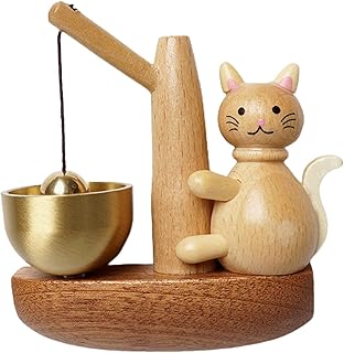 Cat Doorbell - Shopkeepers Bell, Door Knob Bells, Cute Door Harp Wind Chime | Playful Hangings Bell Unique Home Ornaments, Wooden Shopkeeper Bell, Fishing Cat Pendants Wind Chimes for Door Wall