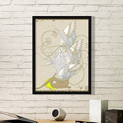 Affiche japonaise Ukiyo-E sous cadre noir DIYthinker sticker mural deco