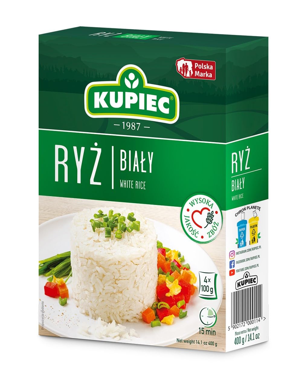 Kupiec Ryz Bialy Dlugoziarnisty 4x100g