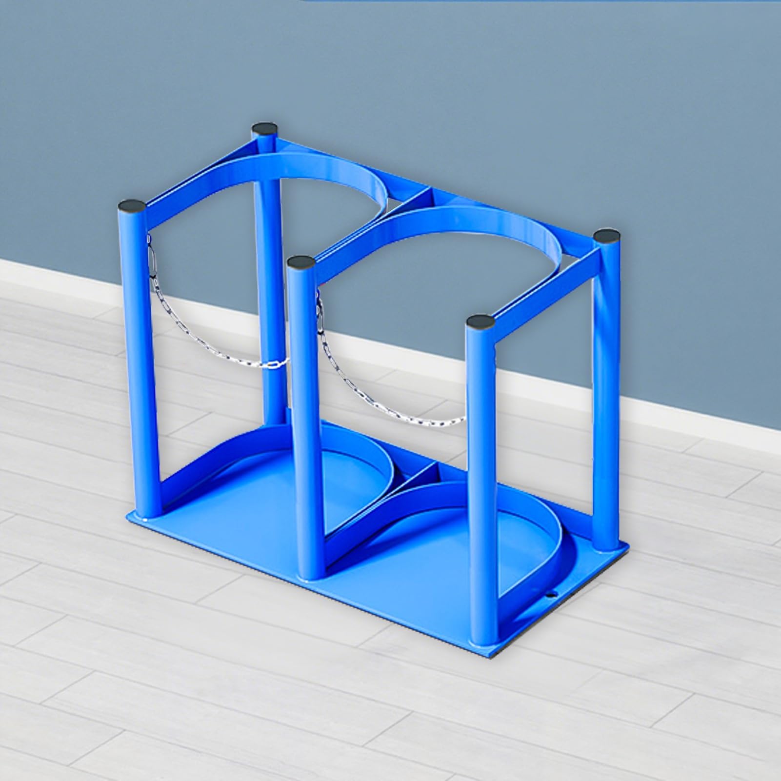 WQPMNYG Oxygen Cylinder Stand Rack, Adjustable Chain for Secure Storage, Freestanding Medical Gas Tank Bracket