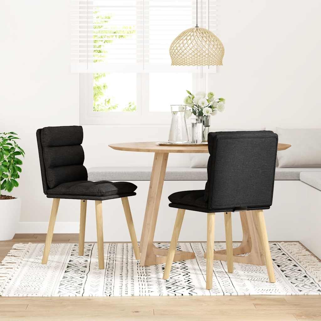Set di 2 sedie imbottite per sala da pranzo, con gambe in legno