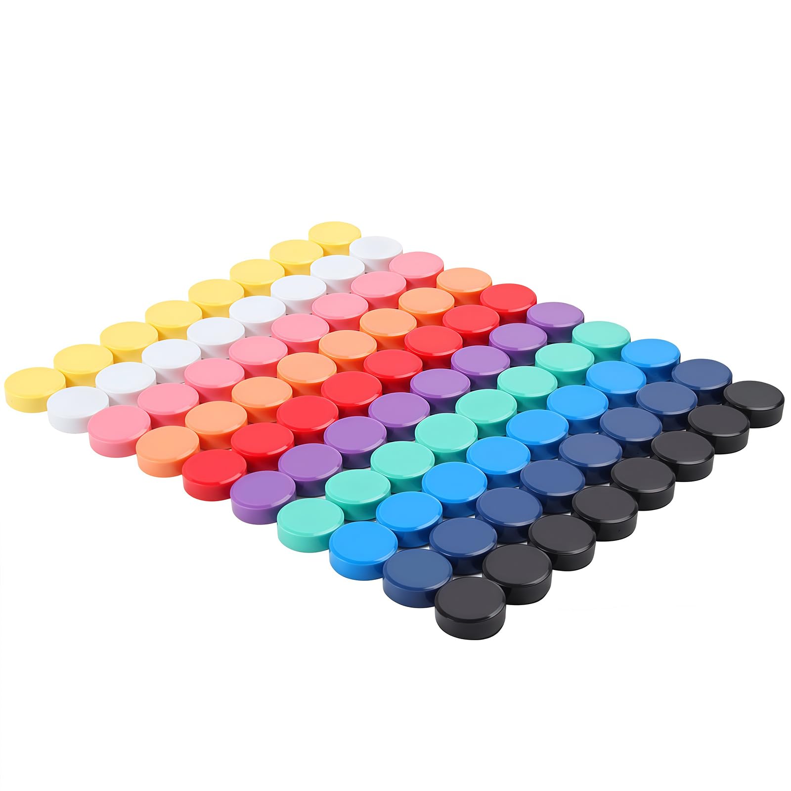 QOJOPU Fridge Magnets - 80PCS 10 Colours Strong Small Magnets, Mini Round Whiteboard Magnets, Decorative Cute Magnet for Adult, Notice Board, Crafts, Classroom,Office,School - Heavy Duty Magnetic Dots