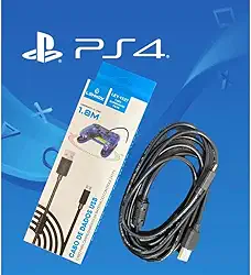 Thecoopidea Cabo de Carregamento PS4 1.8m USB V8 2.5W Controle Com Filtro