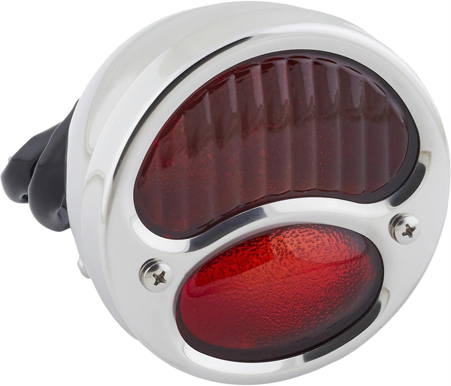 Speedway Motors Taillight Kit Compatible with 1928-1931 Ford Model A, Polished Stainless Steel Left & Right Tail Light with Glass Lenses, 12-Volt Operation, Restoration Replacement