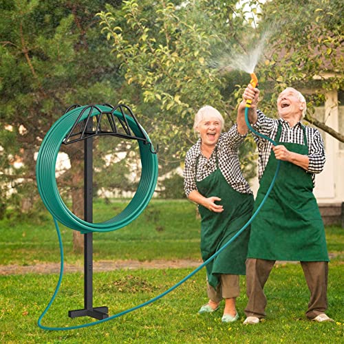 Garden Hose Holder Freestanding, Extra Thick Water Hose Stand, Heavy Duty Metal Garden Hose Storage,Garden Hose Reel, Water Hose Holders For Outside, Detachable Outdoor Hose Holder #TOP1