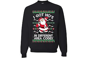 Wild Bobby Men's Funny Santa Claus Ho's Crewneck Ugly Xmas Sweatshirt