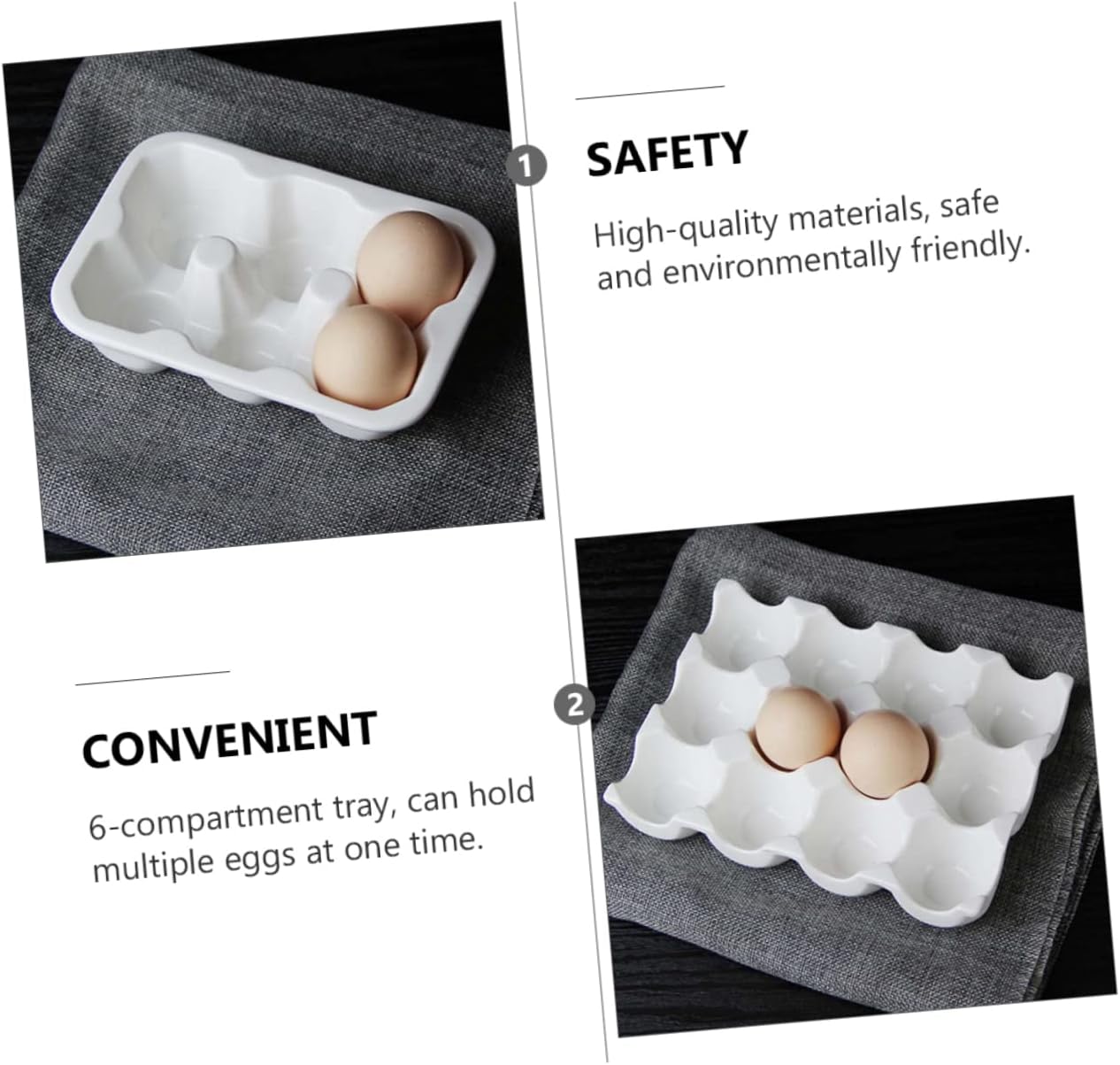 Angoily Pink Egg Holder for Fridge Porcelain Egg Tray 6 Grids Safe Environmental Egg Storage