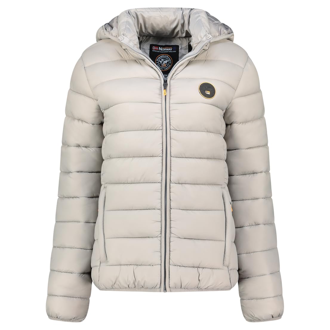 Geographical Norway Atikamap Lady Hood Chaqueta Acolchada Ligera Mujer con Capucha Cremallera Completa Poliamida Bolsillos Laterales Parche Distintivo