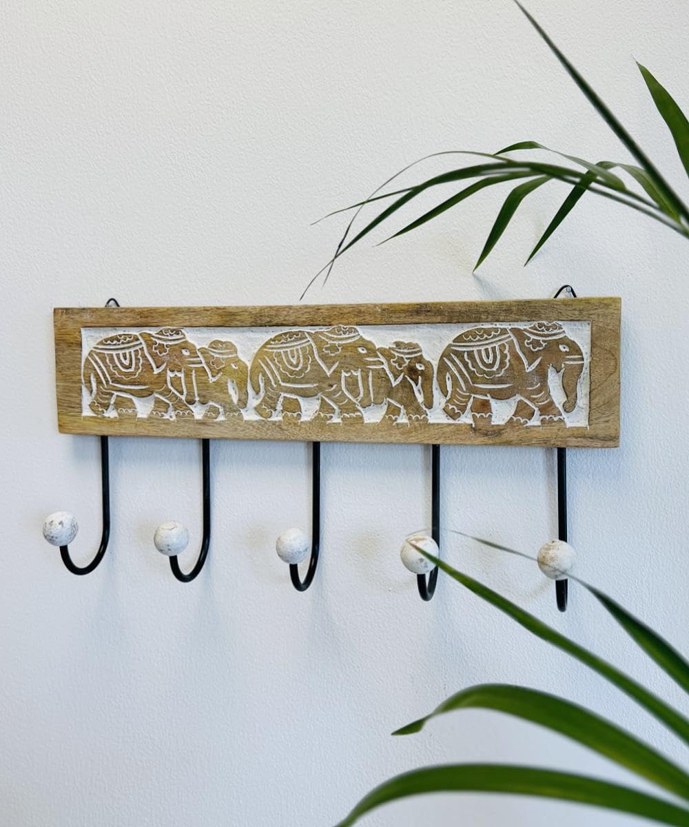 Porte-manteau Enfant En Bois - 5 Crochets Animaux, Design Mignon, Mural, Pour Chambre D'enfant Ou Crèche - 13