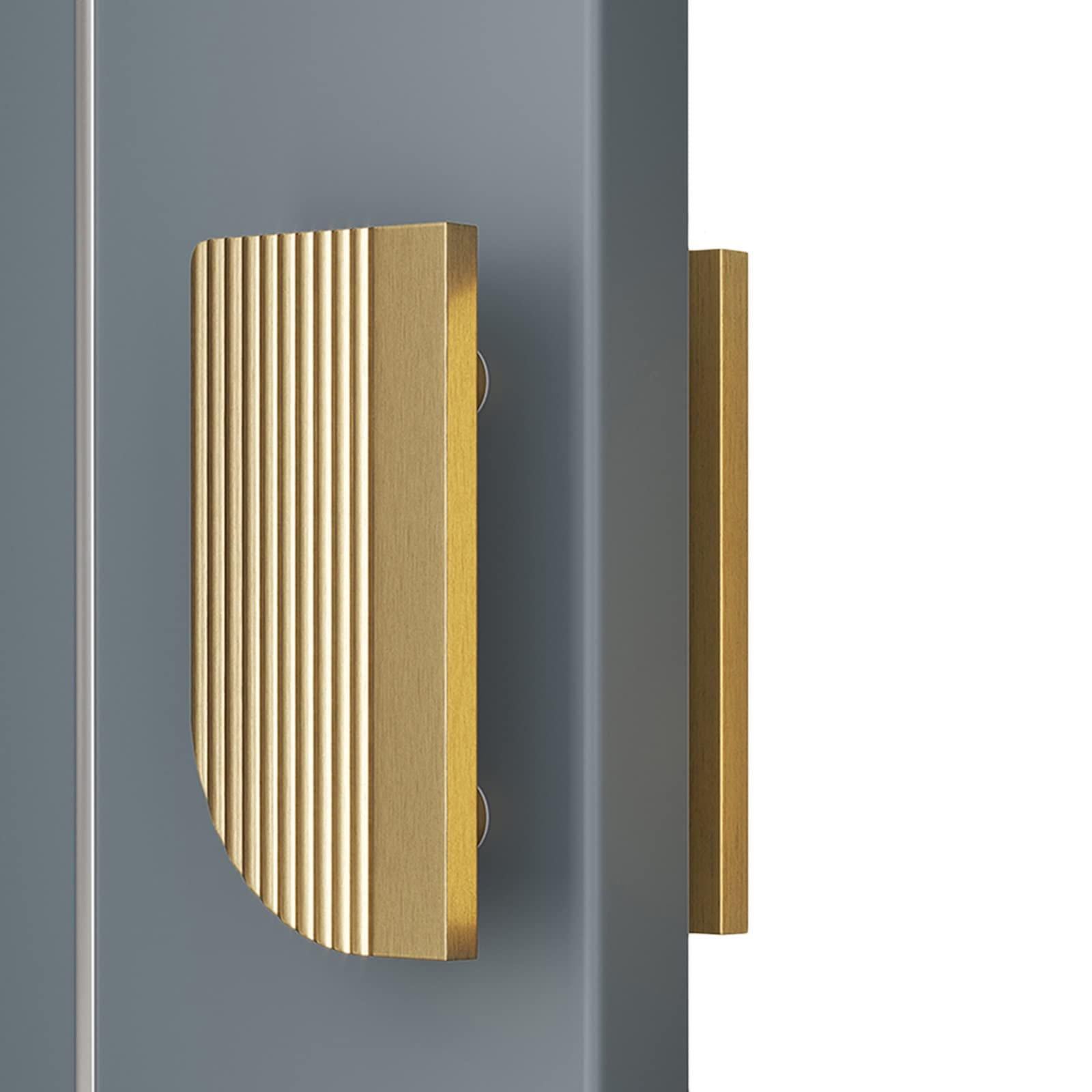 Kit poignées de porte en H or de 11,8 po pour une élégance durable en verre et bois