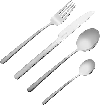 Viners Atlanta 16 Piece Cutlery Set | 18/0 Stainless Steel | Brushed Satin Finish Handle | Serves 4 | Dishwasher Safe