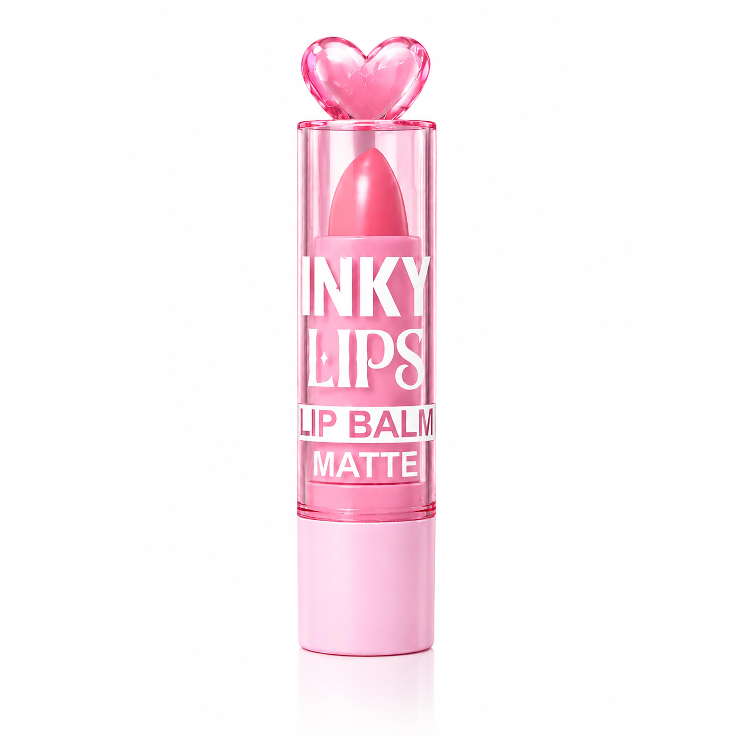 Pinky Lips Matte Lip Balm for Soft & Moisturized Lips | Natural Pink Tint | Cute Heart Cap Design (1, 1 count (Pack of 1))-image-48