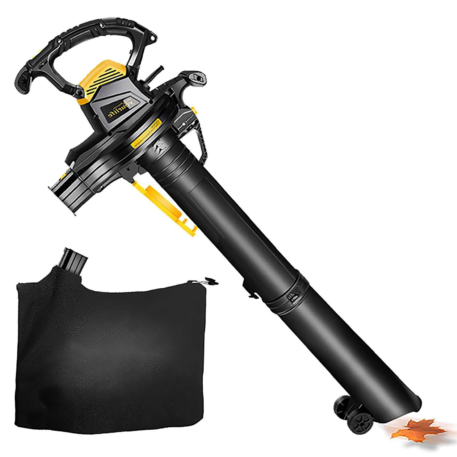 Soplador, aspiradora y trituradora de Hojas de 3800 W, Ajuste de 6 velocidades, aspiradora eléctrica for soplador de jardín, Bolsa recolectora de Hojas de 40 l