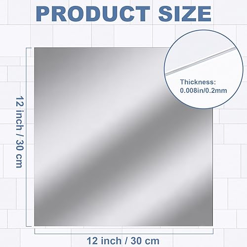 Miniatura 2 de Soaoo 36 piezas de láminas de espejo flexibles autoadhesivas para espejo de puerta, azulejos de plástico para espejo de pared, calcomanías cuadradas