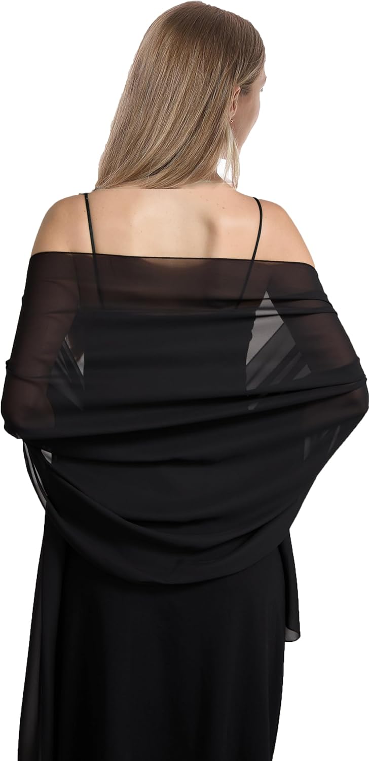 Chiffon Shawls and Wraps for Evening Dresses Women Elegant Soft Scarf Bridal Scarve Wedding Stole - Image 3