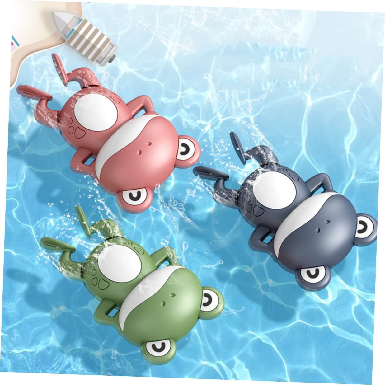 Jouet de Bain pour Bébé Grenouille à Remonter, Lot 3 Pièces