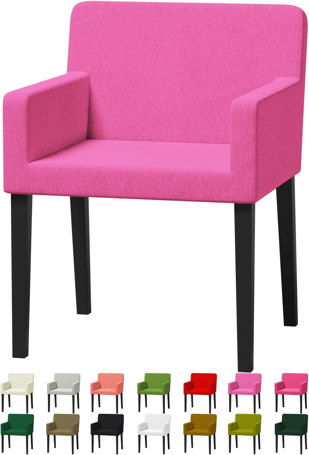 Dining Armrest Chair Velvet Replacement Cover - Solid Color Custom Made Fits Chair - Only Cover for Modern Home Decor