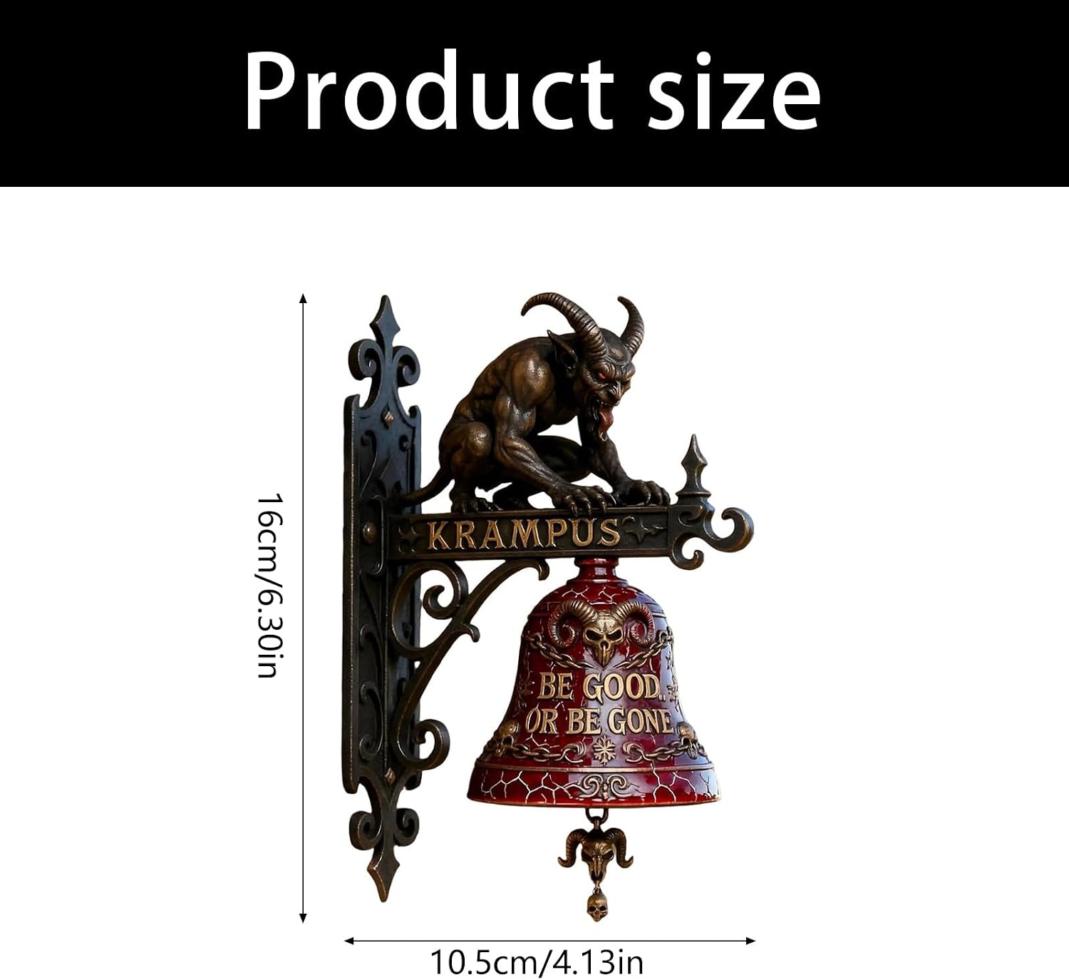 Oxxggkao Vintage Resin Wall-Mounted Doorbell, Gothic Farmhouse Hanging Ornament, Decorative Home Accent for Front Doors Porches Christmas Holiday