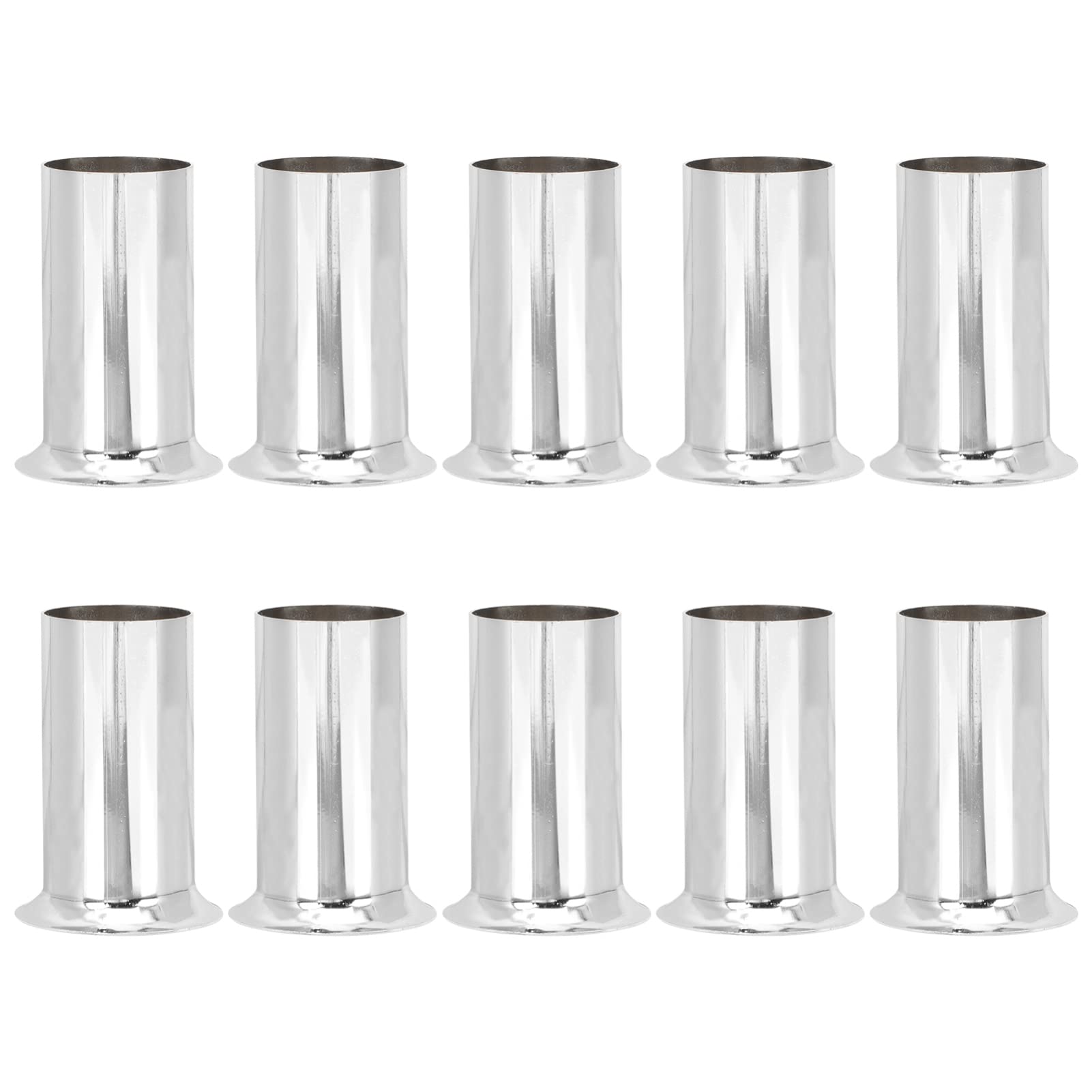 10pcs Candle Light Covers Iron Metal Chandelier Covers Sleeves Base Tall Candle Drip Sleeves Lighting Fixture Candle Lamp Holder Parts 30X60mm Silver