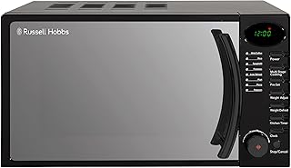 Russell Hobbs RHM1714B 17 Litre 700 W Black Digital Solo Microwave with 5 Power Levels, Digital Clock and Timer, 8 Auto Cook Menus, Automatic Defrost, Easy Clean
