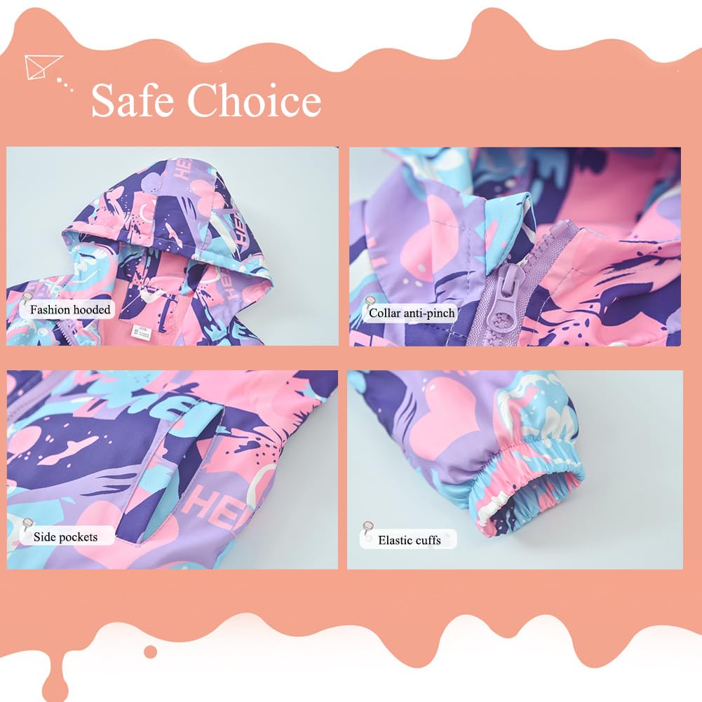 Manteau de pluie imperméable pour enfants en velours léger portable respirant camouflage rose bleu