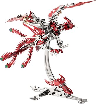 3D Metal Puzzle Model, Steampunk Mechanical Phoenix 3D Metal Jigsaw Puzzles Assembly Kits, Home Decor Display for Adults and Teens 358 PCS