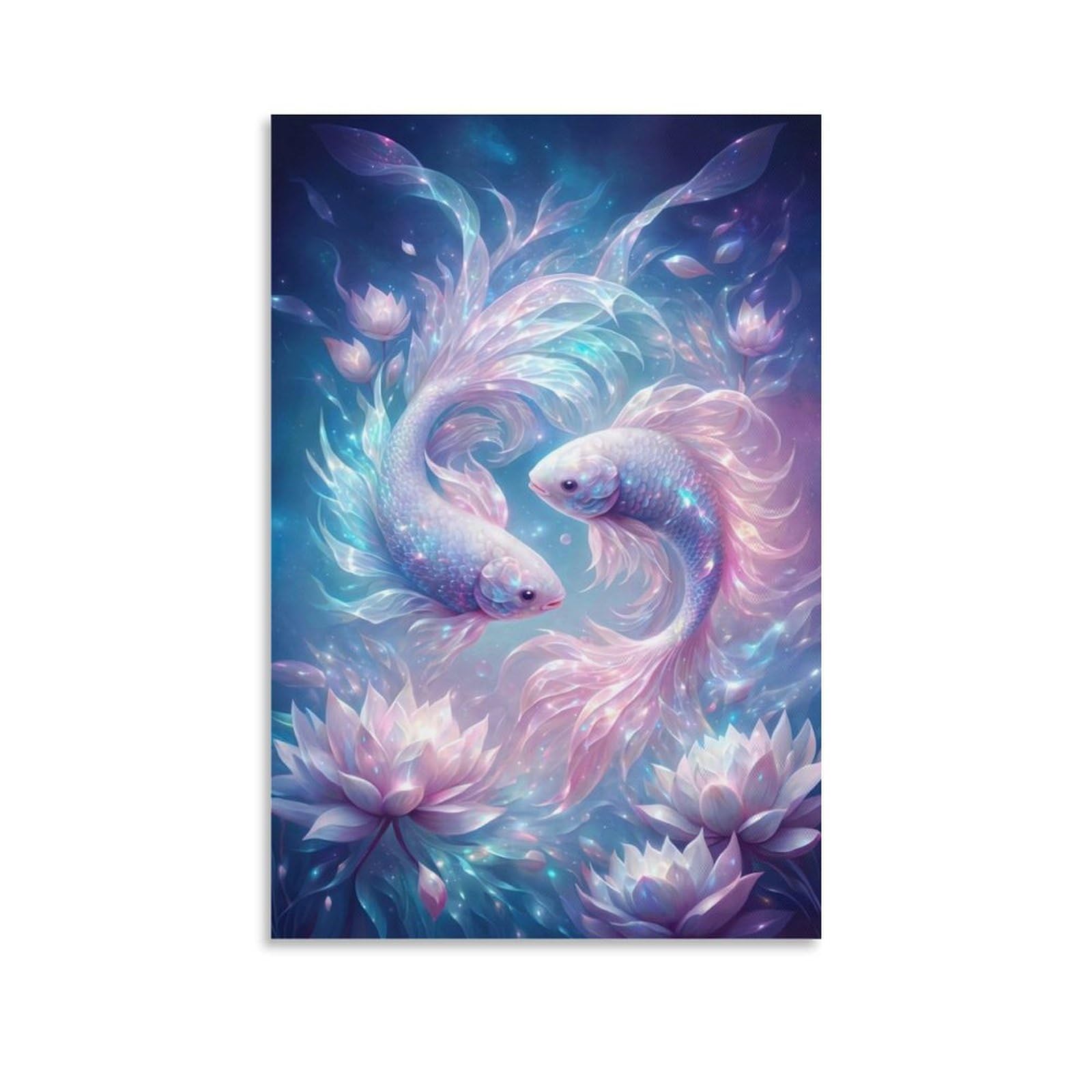 DHBANEIOK Fantasy Fish Dance Wall Decor Poster Canvas Prints Picture Modern Canvas Wall Art Picture Wall Hanging for Office Gym Living Room Decor 12x18inch(30x45cm)