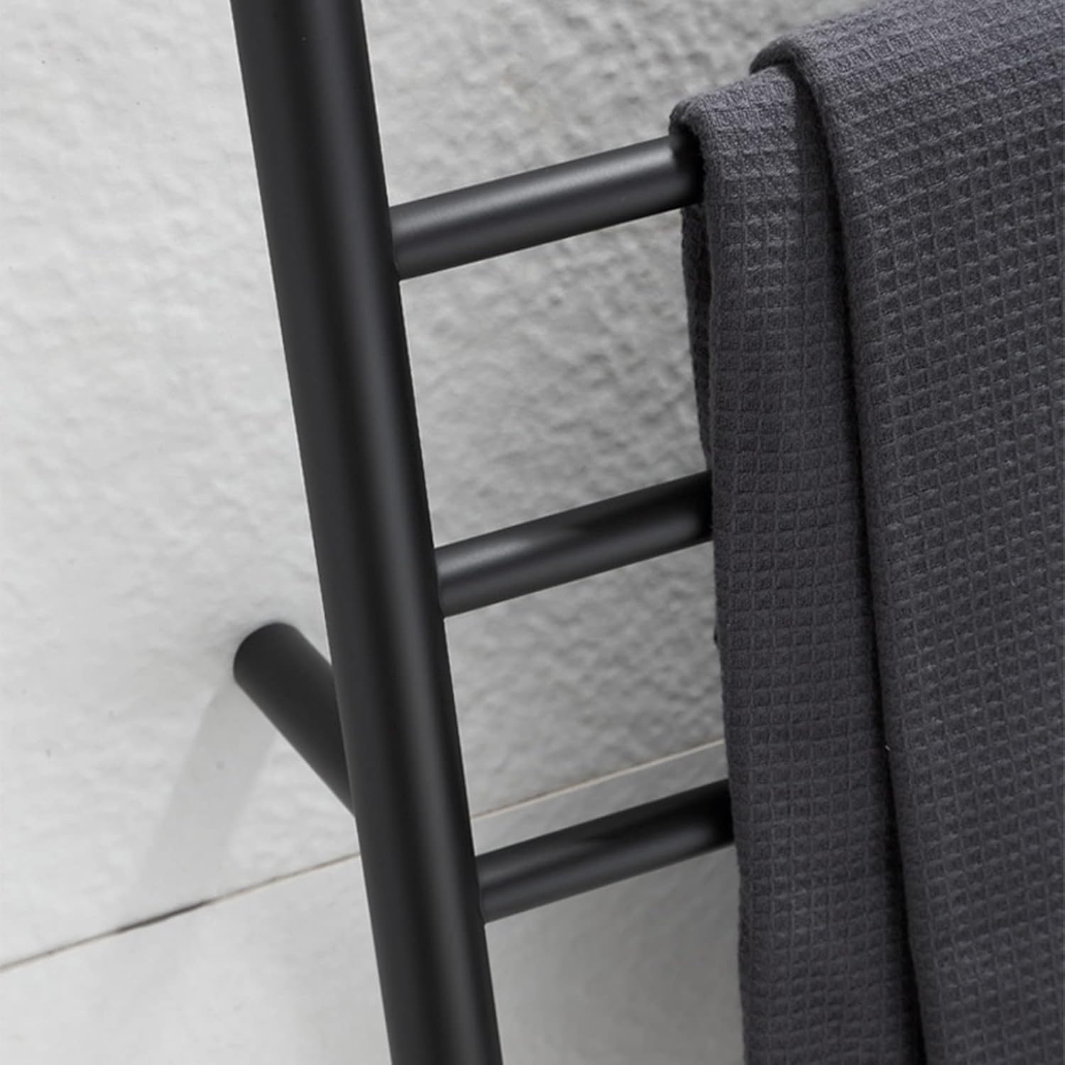 Towel Warmer Drying Rack Matte Black Electric Heated Towel Rack 8 Bar Wall Mounted 304 Stainless Steel Constant Temperature Heated Towel Rail for Bathroom (Plug in)