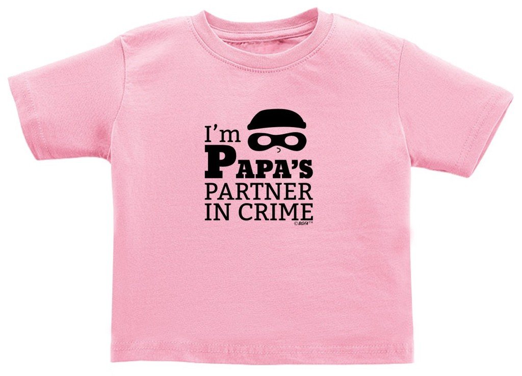 Gift from Grandpa I'm Papa's Partner in Crime Toddler T-Shirt 2T Pink