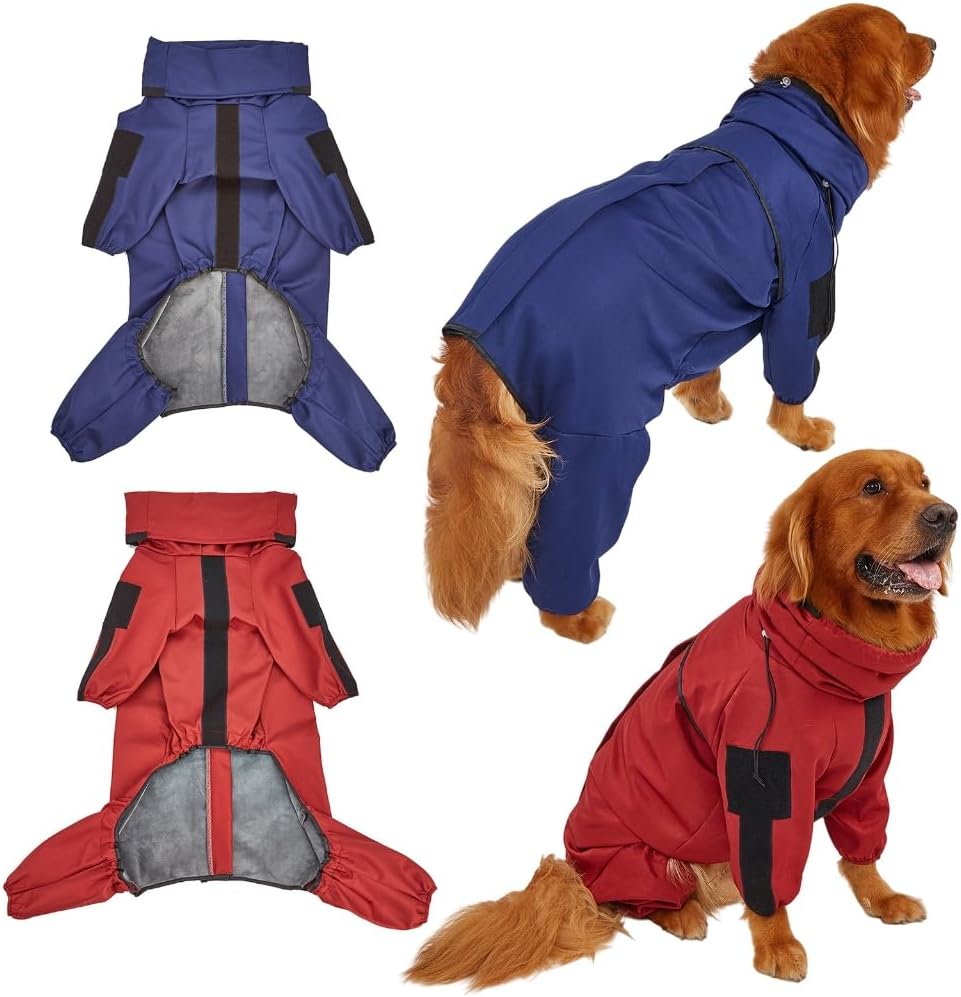 Dog Raincoats Hooded Slicker Large Ponchos for Small to Large Dogs and Puppies Puppy Rain Ponchos Rain Coat Rainwear