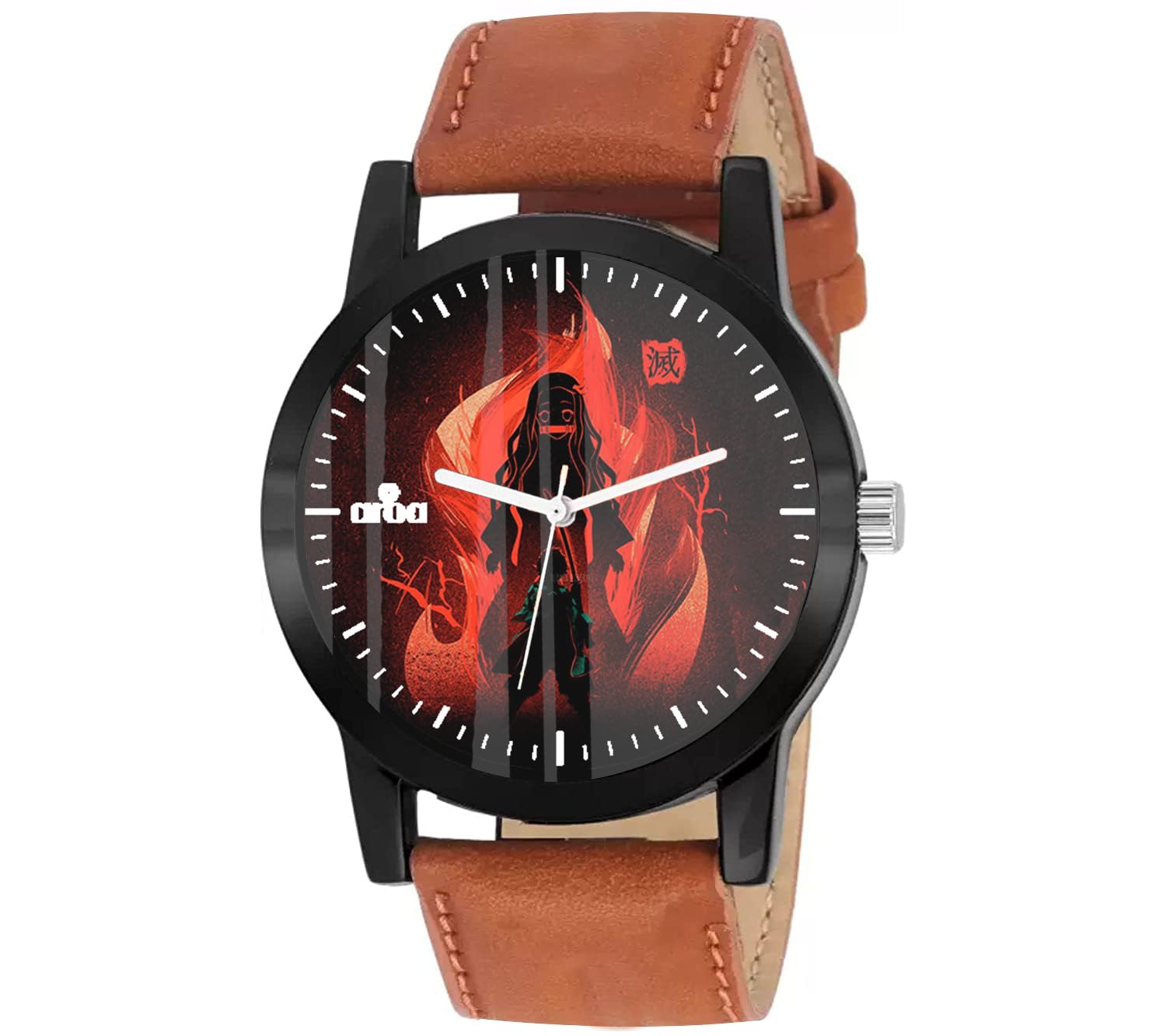 AROA Watch New Watch for Tanjirou Kamado Demon Slayer Fire Model : 1011 Black Metal Type Analog Black Strap Watch Orange Dial for Men Stylish Watch for Boys (B0CHVX89RD) Amazon Price History, Amazon Price Tracker
