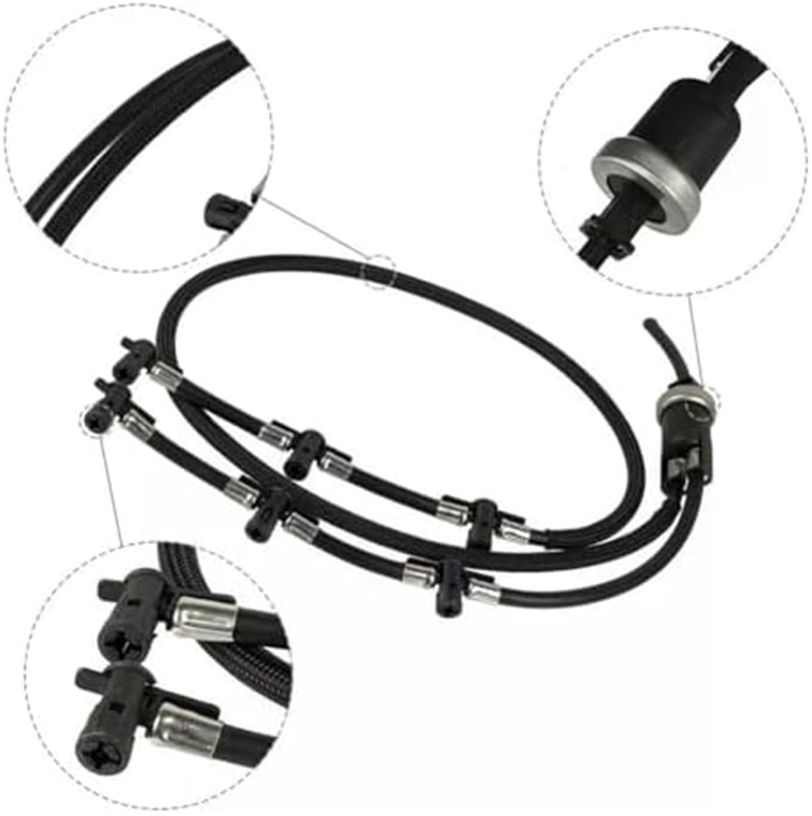 Tubo di ritorno for perdite iniettori carburante auto, for A4 A5, for A6, for Q7 2004-2012, ricambio OEM 059130218H, nero Tubo di ritorno dell'olio per auto