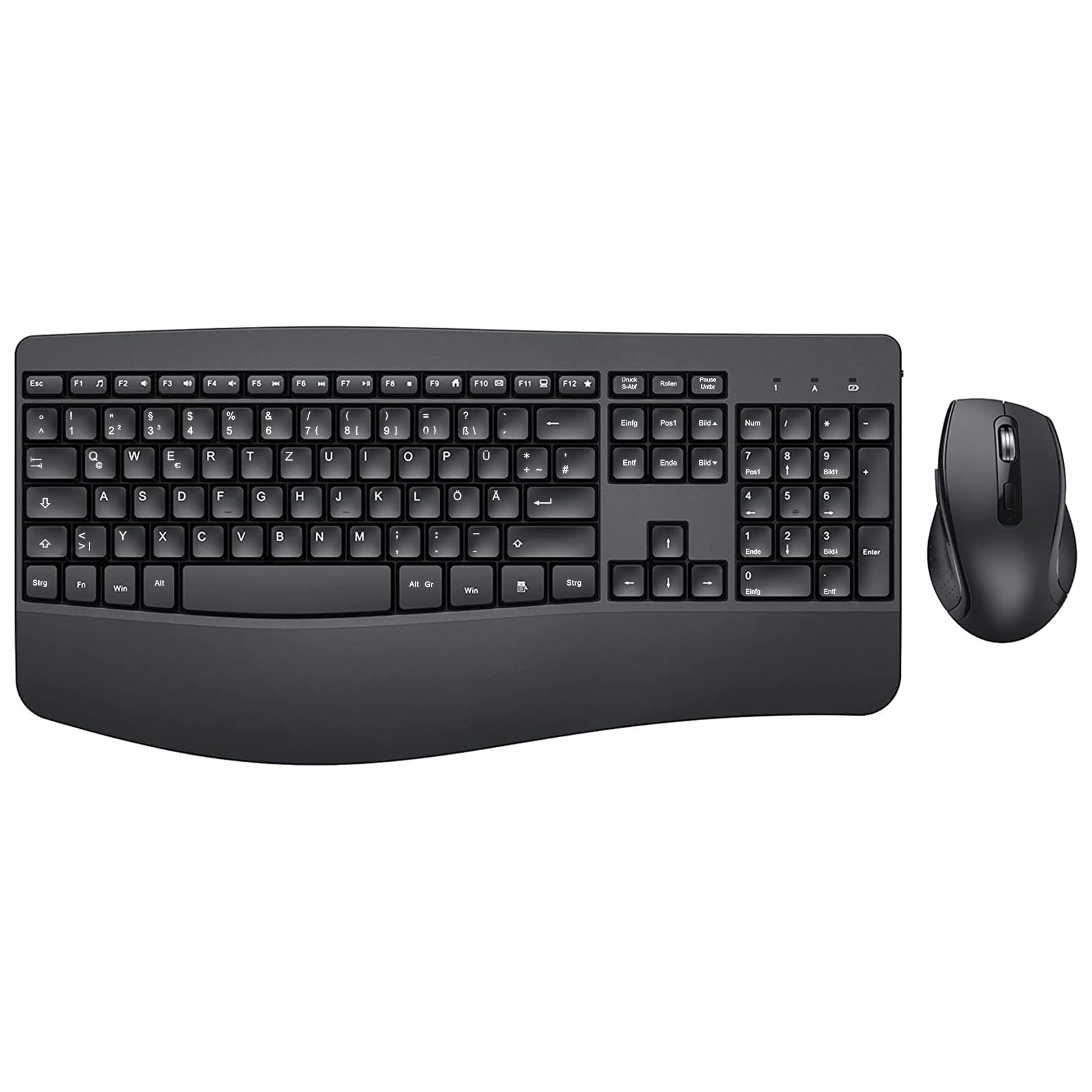 Tastiera E Mouse Wireless Cimetech - Layout Italiano QWERTY, Tastierino Numerico, 1600DPI, Ergonomico