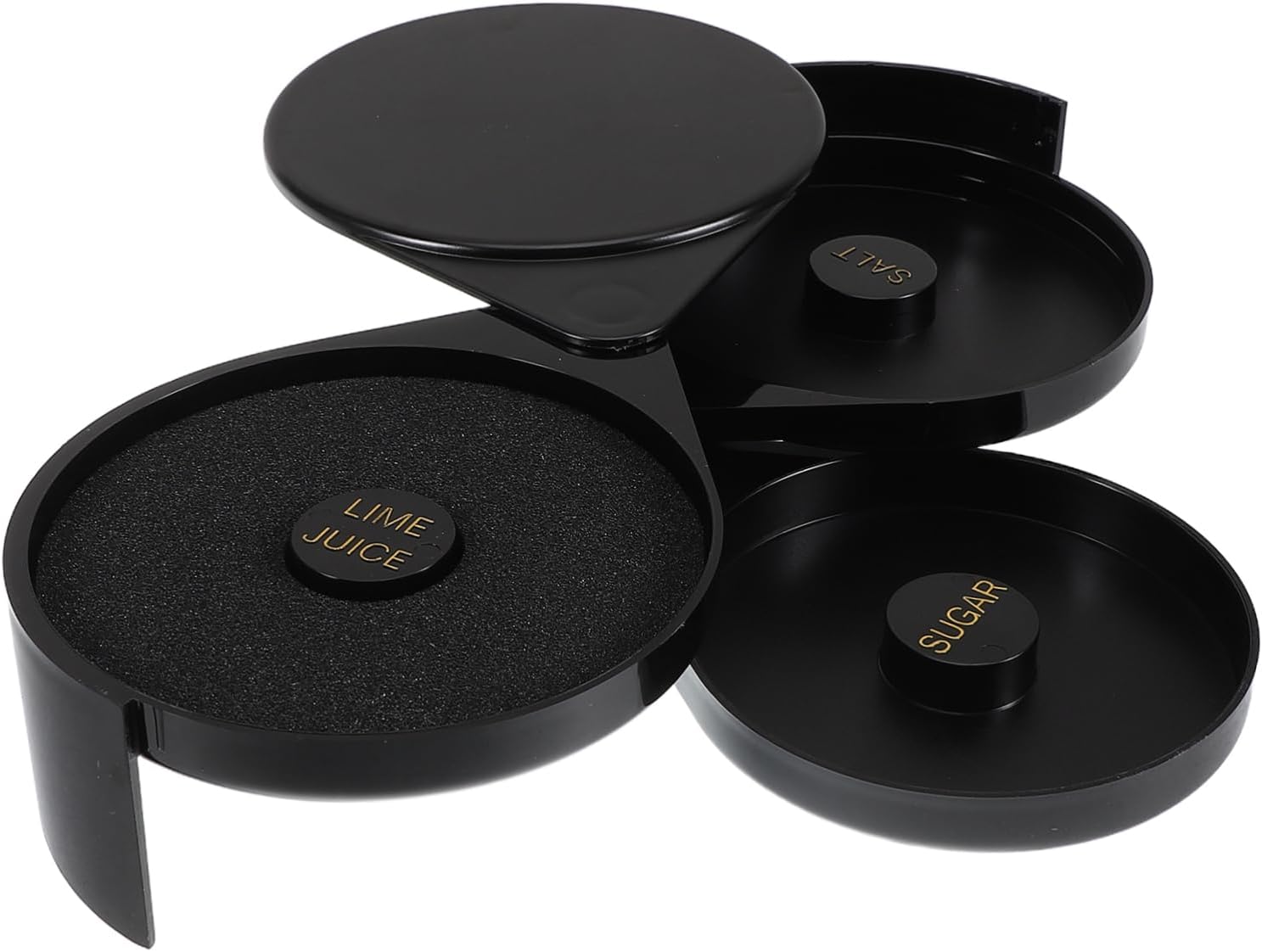 Tiered Plastic Salt and Sugar Box Lid Seasoning Organizer for Cocktails Margaritas and Snacks Versatile Storage Container for Bars and Kitchens