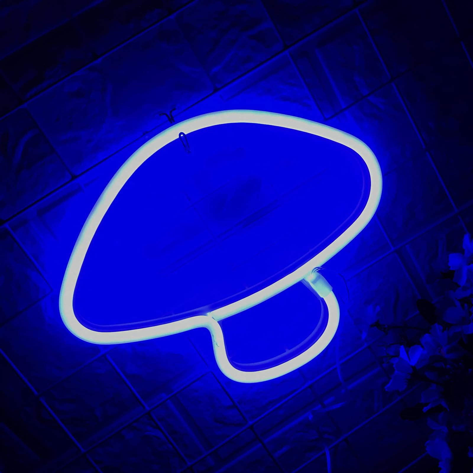 Blue Mushroom Cute Small Shape Does Not Take Up Space Children's Room Night Light Living Room Atmosphere Light Festival Can Save Power USB/bBattery Dual Use — image 1