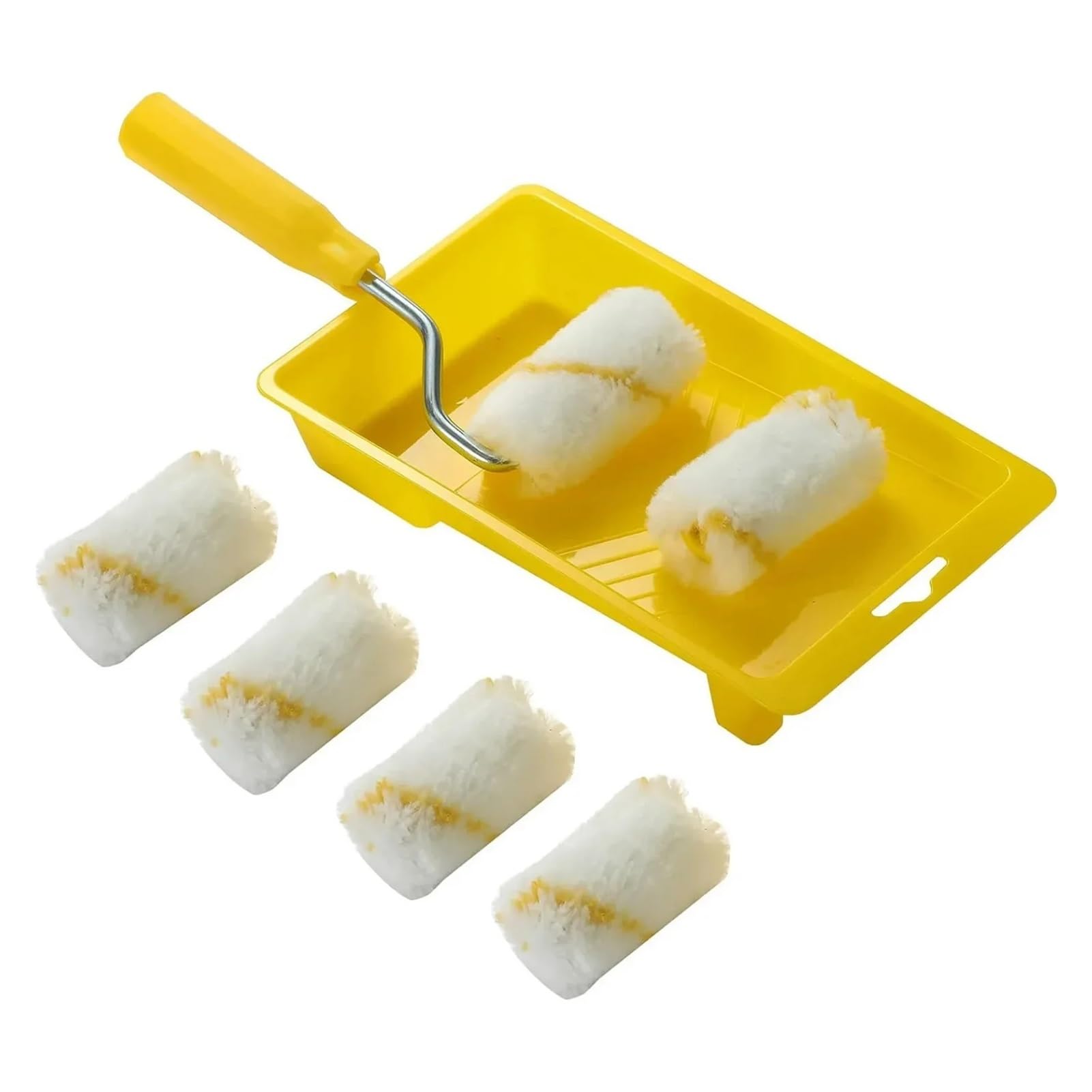 Rullo per bordi Set di rulli for pittura, rullo for pittura da 2 pollici con 6 coperture(Yellow)