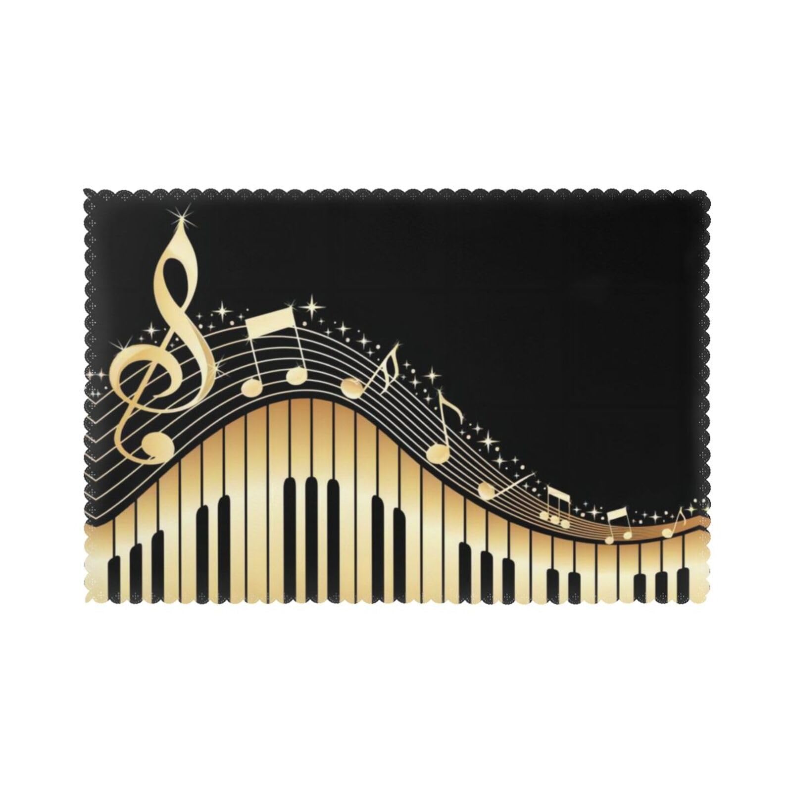 YYHWHJDE Music Prints Placemats Set of 6 12x18in - Heavy-Duty Polyester Table Layers Built for Lasting Performance