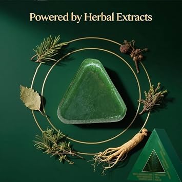 Usman Grass Shampoo Bar, 2027 New Nature Triangle Shampoo Bar, Seven Green Soap Shampoos, Calming & Strengthens Hair, Control Oil and Remove Dandruff, with a Foaming Net (2PCS)